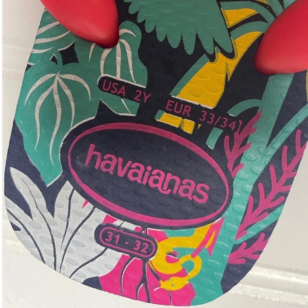 Havaianas Pink Navy Floral‎ Tropical Flip Flop Bundle Little Girls 2